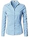 CLOVERY Women's Long Sleeve Slim Fit Button Down Shirt