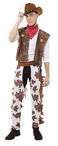 Bristol Novelty AC623 Cowboy Costume and Cow Print Chaps, White, 44-Inch - Thumbnail 2