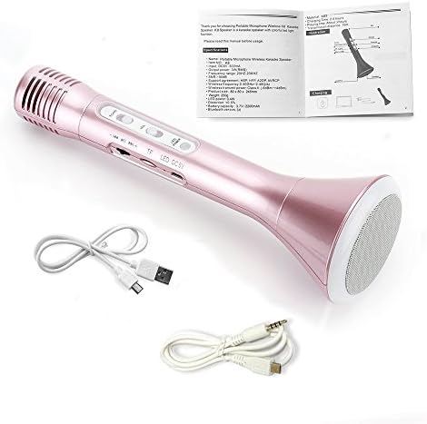Bluetooth Microphone, Bestale 3-in-1 Bluetooth Karaoke Machine Home Bluetooth Microphone with Speaker for iPhone, Android Smartphone and PC (Rose Gold)