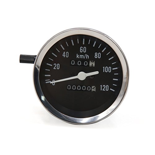 uxcell 0-120km/h Black Rectangle Analog Odometer Motorcycle Speedometer Gauge for GN
