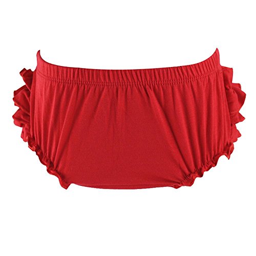 VduanMo Basic Cotton Diaper Cover Baby Bloomers with Ruffle Small Black