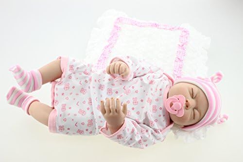 LILITH Collectible Sleeping 20" 50cm Lovely Real Life Like Reborn Baby Doll Soft Silicone Babies Full Body Vinyl Newborn Dolls Girl Boy (Girl No Hair)
