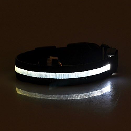 Pet Led Dog Collars For Dogs Pets Cats Glow Rechargeable Led Collars Flashing Light Up Nylon Collar Night Safet Productos Dark Dog Leash Size Extra Large White
