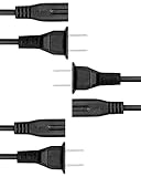 Fosmon 2-Slot to Standard Power Cord (5 FT - 3 Pack) Figure 8 Power Cord/PA-14, Dual Pin Non-Polarized Universal Replacement Wall Cable for PS3, PS4, Apple TV, Xbox One, Xbox One S