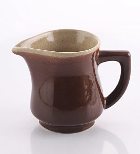 Clay Aesthetics Standard Multipurpose Chocolate Brown & Beige Color Pitcher/Pourer/Milk Pot with Lid – 250ml