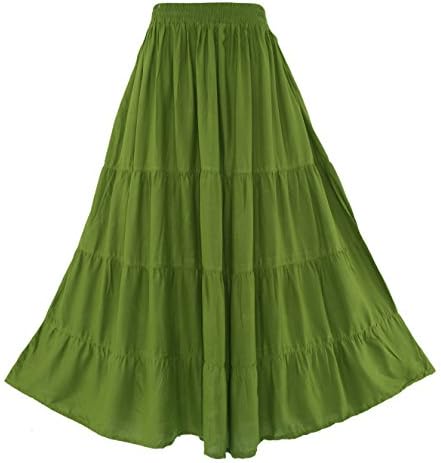 Beautybatik Boho Gypsy Long Maxi Tiered Skirt Plus Size 18 to 22