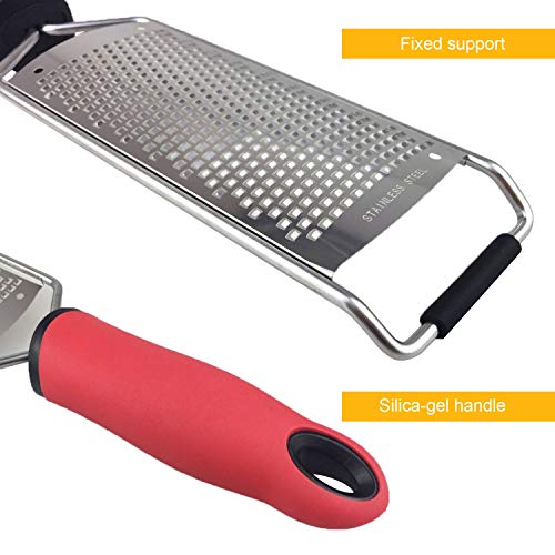 Premium Cheese Grater Citrus Lemon Zester Hand Grater Stainless Steel Blade Protect Cover Brush Dishwasher Safe Easily Shreds & Grates Vegetables Hard Cheeses Parmesan Other Foods Perfect - Thumbnail 2