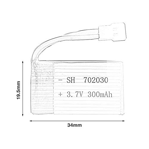 CloverUS 300mAh Battery for 702030 Helicopter Mini Aircraft Spare Parts Backup Battery - Thumbnail 2