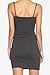 TheMogan Women's Sleeveless Spaghetti Strap Cotton Long Cami Mini Bodycon Slip Dress