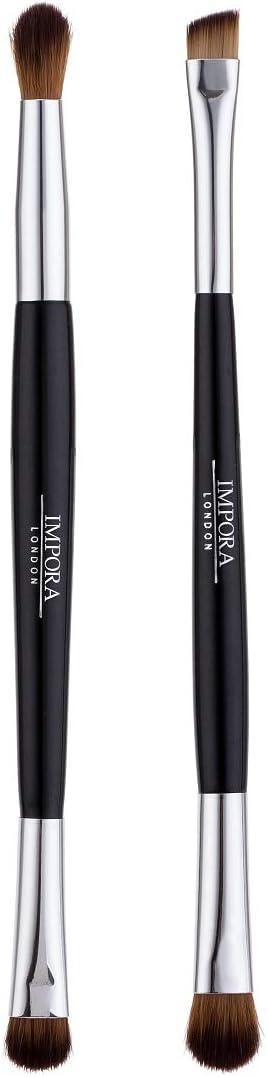 Eye Brush Set, Double Ended Makeup Brushes by Impora London. Eyeshadow Tools for Blending Defining, Smudging