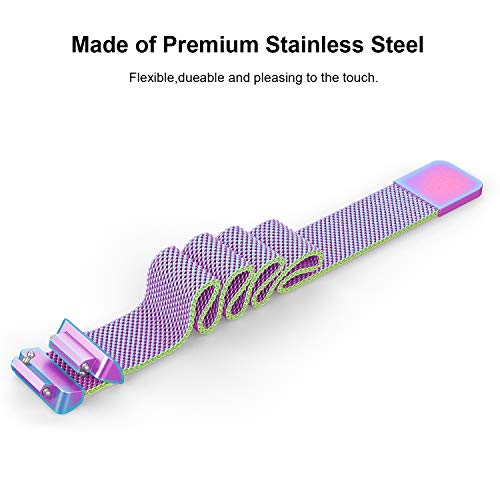 SWEES Metal Band Compatible Fitbit Inspire & Fitbit Inspire HR, Stainless Steel Magnetic Replacement Band Accessories Small Large for Women Men, Silver, Black, Lilac, Sangria, Champagne, Colorful - Thumbnail 3