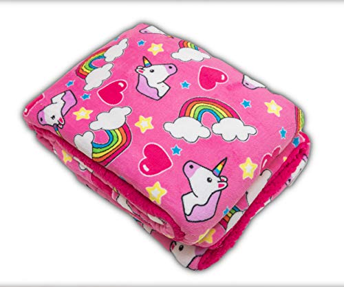 image for Elegant Home Kids Soft & Warm Pink Unicorn Sherpa Baby Toddler Girl Bl