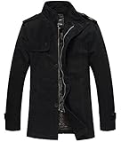 Wantdo Men's Cotton Stand Collar Jacket With Fleece