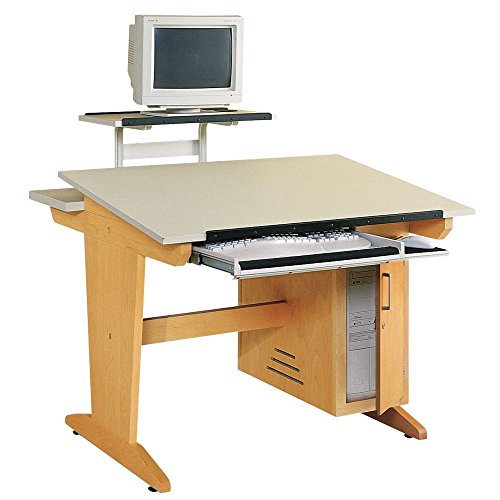 Diversified Woodcrafts CDTC-1VTM UDK Drafting/Drawing Table with Vertical Tower, Arm and Keyboard Table, Plastic Laminate Top, 42" Width x 30" Height x 40" Depth