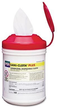 Sani-Cloth Plus Germicidal Cloths, 6-3/4 x 6, White, 160/canister by Sani Cloth