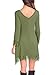 Invug Women Casual Soft Long Sleeve Pockets Lace Stretchy Swing T-Shirt Dress Army Green XL