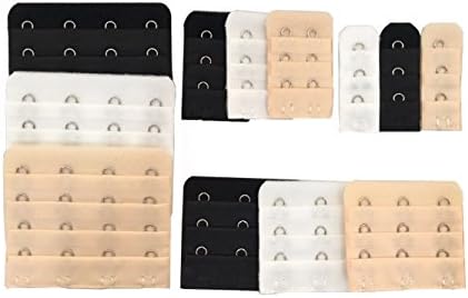 GreatMe Women's Soft Back Lingerie Band Extender Stretchy Bra Strap Extenders with 1 to 4 Hooks Options Pack of 12pcs