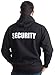 Ann Arbor T-shirt Co. SECURITY | Security Guard Fleece Hoody, Glow in the Dark Hooded Sweatshirt (Hood,2X) Black