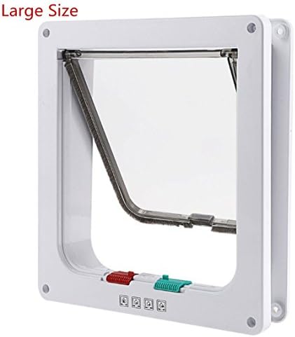 PetLikeThis Cat Flap Door with 4 way locking system- Large size( 9inch X 9.8inch X 2.1inch) | Freedom door for cats and small dogs