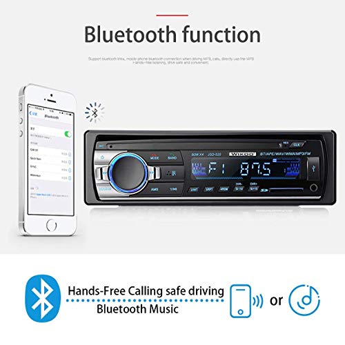 Wikoo Car Stereo with Bluetooth,in-Dash Single Din Car Audio Stereo Receiver,Remote Control Car Radio Receiver,MP3/WMA Player,USB/SD Card/AUX Wireless Remote Control Digital Media Receiver - Thumbnail 2