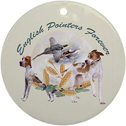 BOHAI Store English Pointer Forever Christmas Ornaments Round Novelty Ceramic Christmas Tree Decoration Ornament Gifts for Friends,for Family