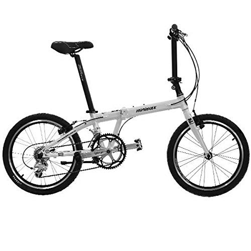 HASA Folding Foldable Bike Compatible with Shimano 18 Speed 20 Inch White