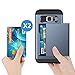 SAMONPOW Case for Samsung Galaxy S7 Edge Dual Layer Protective Shell Galaxy S7 Edge Wallet Case Hard PC Soft TPU Inner Rubber Bumper Card Slot Back Shockproof Cover for Galaxy S7 Edge Dark Blue