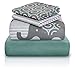 Chital Unisex Twin Bed Sheets | 4 Pc Gender Neutral Kids Bedding Set | Baby Elephant Print | 1 Flat & 1 Fitted Sheet, 2 Pillow Cases | Durable Super-Soft, Double-Brushed Microfiber | 15” Deep