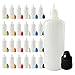 510 Central 60mL LDPE Plastic Thin Tip Dropper Bottles (25 Pack, Multi Color Caps)