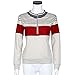 GBSELL Women Sexy Long Sleeve Spell Color Stripes Zipper Tops Shirt Blouse Coat (Beige, L)
