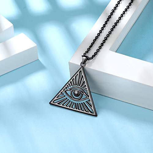 Astrological-Symbol-Necklace-for-Women-Mens-Pendant-925-Sterling-Silver-Eye-of-Evidence-Necklace-Crescent-Black-Moon-and-Cross-Necklace-Wiccan-Jewelry-for-Boys-and-Girls-Gift-with-Gift-Box