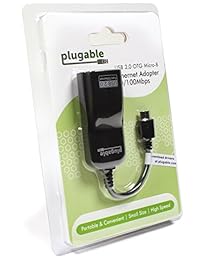 Plugable USB 2.0 OTG Micro B to 10 100 Fast Ethernet Adapter para Windows Tabletas & Raspberry Pi Zero (Chipset ASIX AX88772 A)