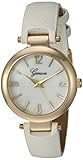 Geneva Women's GV/1014WMWT Gold-Tone and White Strap Watch