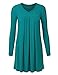 MBJ WT1166 Womens V-Neck Long Sleeve Pleats Tunic Dress Top XXXL Jade