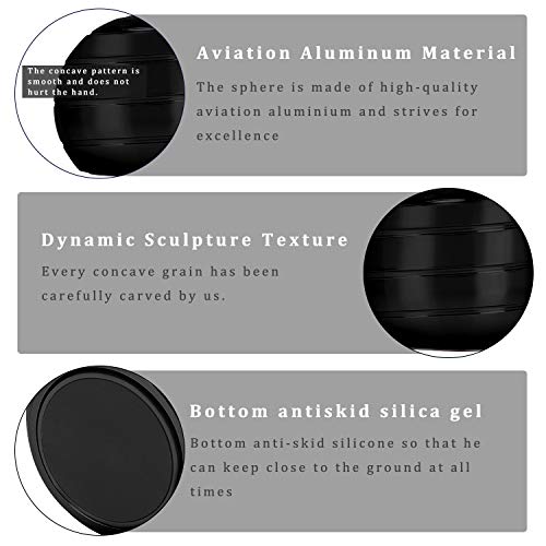 CaLeQi Desktop Ball Transfer Gyro Aluminum Alloy Kinetic Desk Toy Stress Relief Office Executive Gadgets Metal Ball Full Disassembly Rotary Decompression Toy-Small (Black) - Thumbnail 3