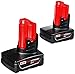 Milwaukee 48-11-2412 Twin Pack of 3.0 Amp Hour Extended Capacity 12V Lithium Ion Batteries primary