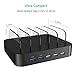 ANNAN Fast Charging Station and 5 USB Lightning Cables, 5-Port USB Phone Charging Stand with Type C, Docking Station Organizer Hub for iPhone, iPad, Apple, Samsung, Kindle,Tablets and Android Device