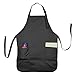 DALIX Apron Commercial Restaurant Home Bib Spun Poly Cotton Kitchen Aprons (2 Pockets) in Black