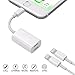 Darrent rgy-wrhtjl Dual Lightning Adapter Splitter for iPhone 7/7 Plus/8/8Plus, Lightning to Dual Lightning Headphone Charge Adapter, Support Call Music Charger Sync Data for iOS 10.3 Devices