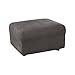 SureFit Ultimate Stretch Leather - Ottoman Slipcover - Antiqued Slate (SF44044)