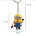 NEW 2PCS Despicable Me Minion Toy Rubber KeyChain 3D Eyes By Bestlilfe