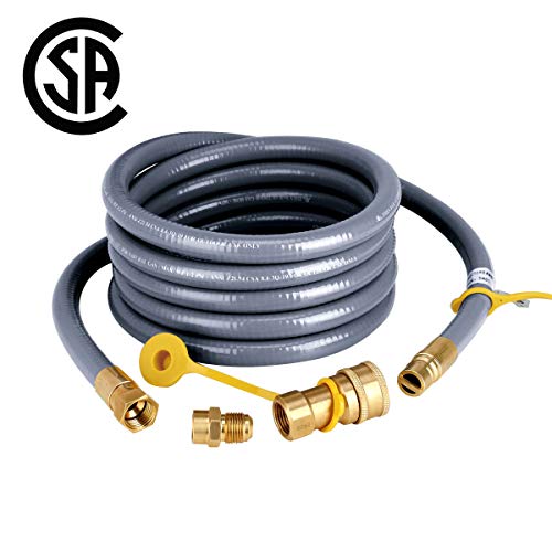 Natural Gas Hose, 12Ft 1/2 inch ID Gas Line with Quick Connect
