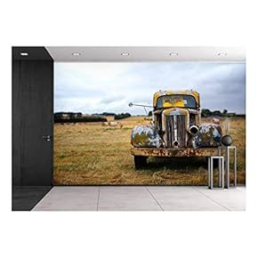 Abandoned Old Fashion Car - Removable Wall Mural | Self-Adhesive Large Wallpaper - 66x96 inches