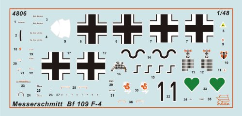 Zvezda Models 1/48 Messerschmitt Bf-109 F4 Model Building Kit