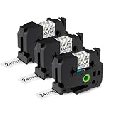 Buyalot Compatible Label Tape Replacement for Brother TZe 24mm 0.94 Laminated TZe-151 Black on Clear Ptouch Label Tape Compatible with Ptouch PTD600 PTD600VP PTP750W PT2340 PT2730, 26.2 Feet 3-Pack