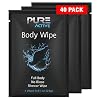 Shower Body Wipes, 40 Individually Wrapped Personal Hygiene Body Wipes for Women and Men, Keep Clean After Gym Travel…