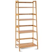 Heize best price 4 Layers Shelf Bamboo Display Rack Bookcase Storage Shelving Bookshelf Wall Ladder Shelf (U.S. Stock)