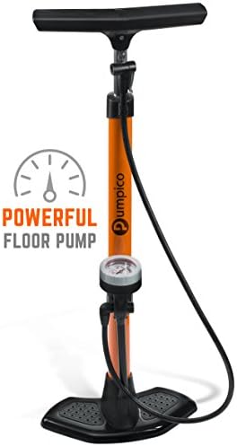 Bike Pump - Bicycle Pump - Motorcycle Pump - Floor Hand Pump - Dirt and Mountain Bike Pump - Bike and Motorcycle Tire Air Pump - Road and BMX Bike Tire Pump - Bike Accessories - Motorcycle Accessories
