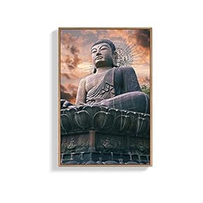 Framed Canvas Wall Art for Living Room, Bedroom Buddha Canvas Prints for Home Decoration Ready to Hanging - 16x24 inches