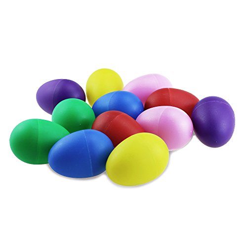 ISusser Plastic Ball Percussion Music Maracas Egg Kids Toys, 12 pcs, 6 color
